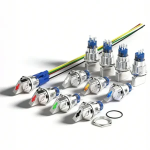 selector switch 22 mm 3 position ip65 5A CNC machine tool mode switching metal ss shell latching maintion rotary switch
