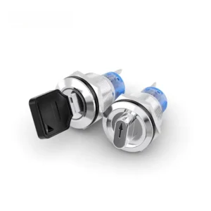 rotary switch metal latching on off 2 3 position stainless steel 1no1nc key control 19mm 22mm